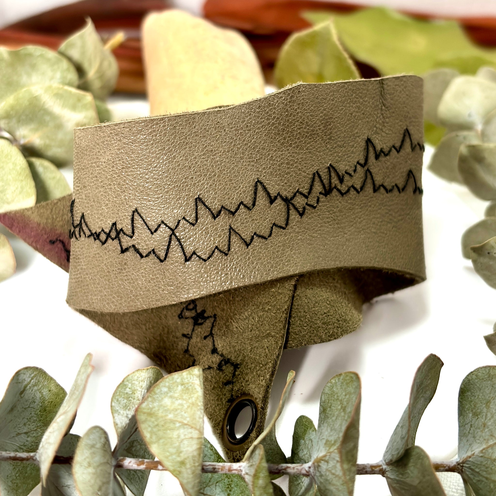 “SAGE BEATS”~Silky Soft Sage Cuff with Bronze Rivets