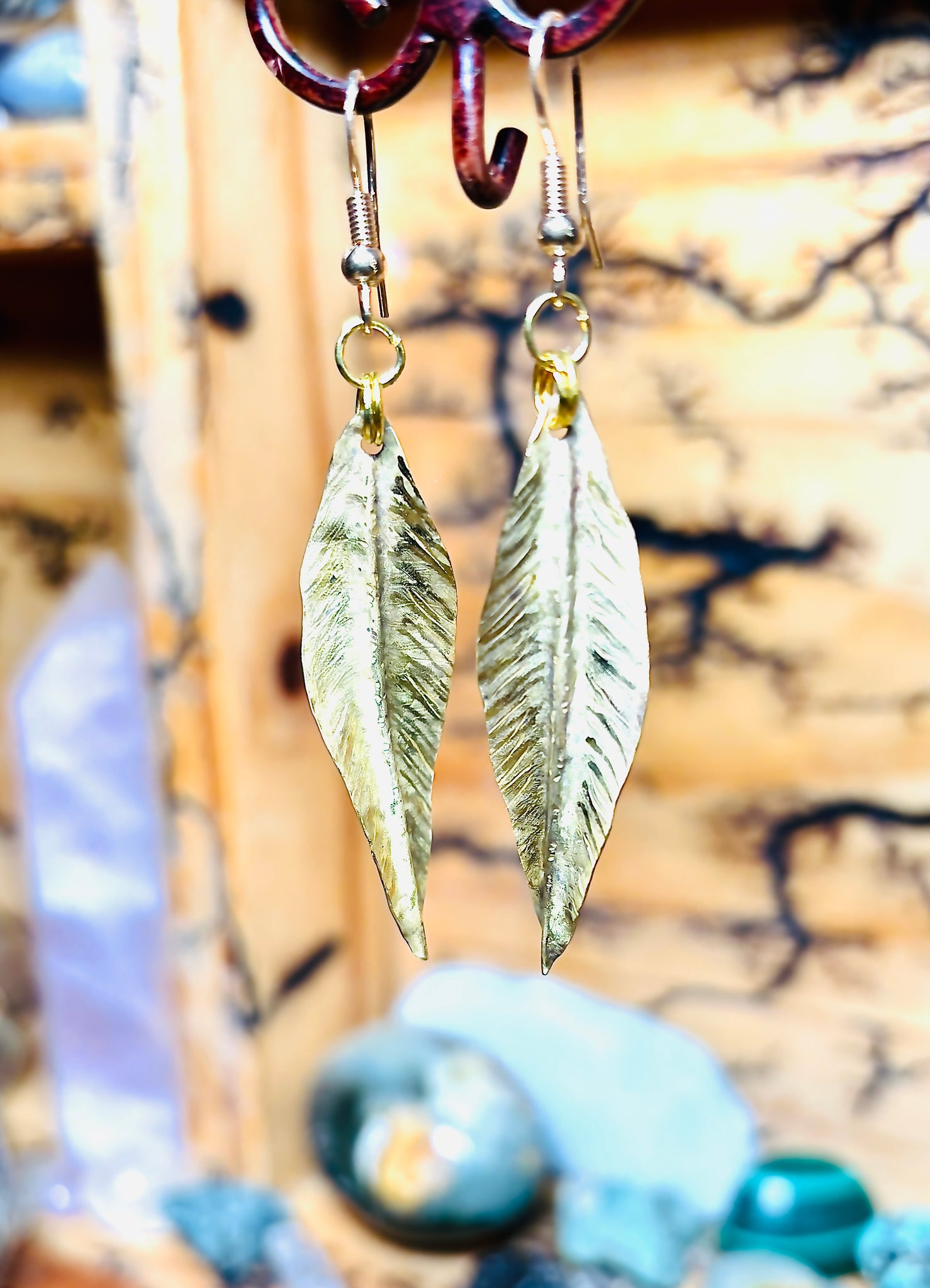 “THE WINDS GENTLE TWIST”~Delicate Etched BrassTwist Earrings
