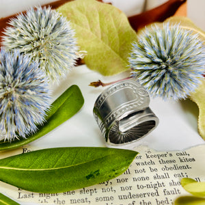 “SPOTTED SUNRISE”~Stainless Steel Upcycled Spoon Ring