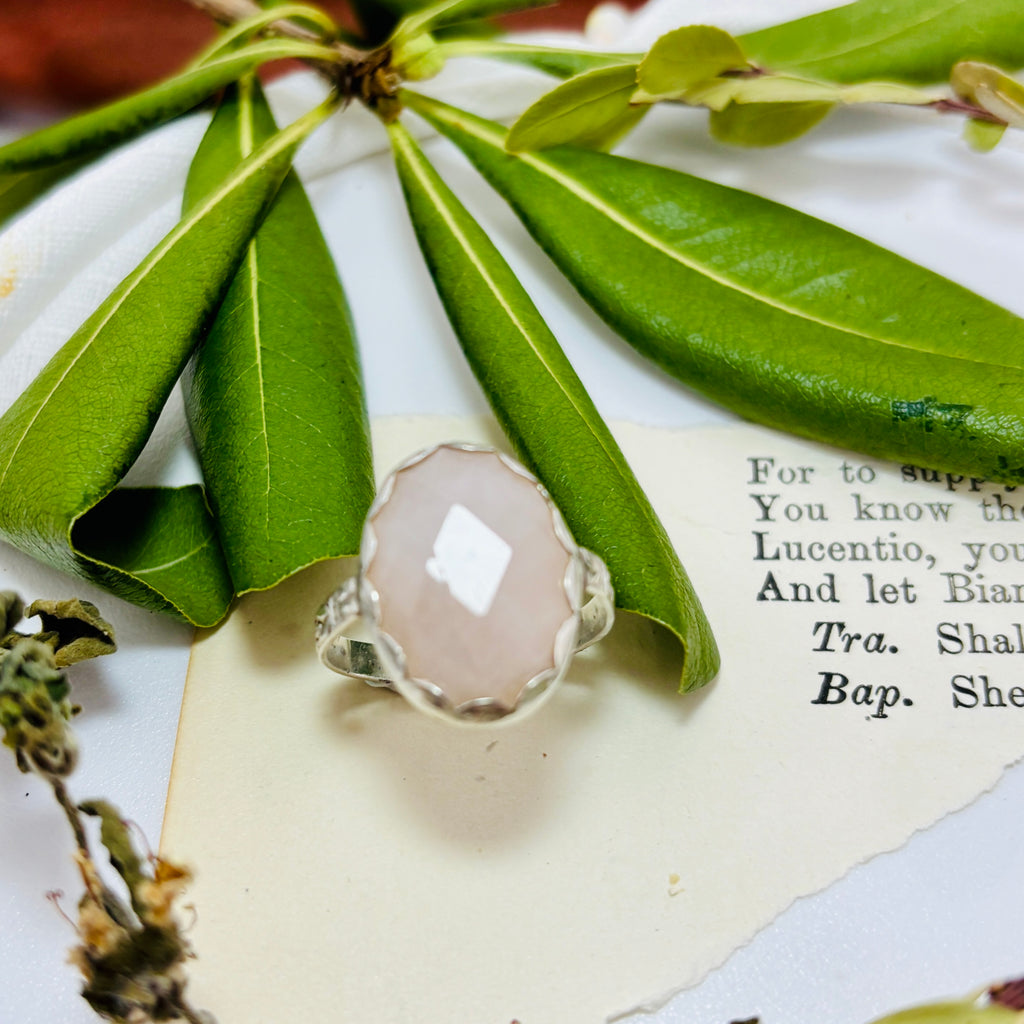 “SELF-LOVECHILD”~Faceted Rose Quartz Ring