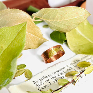 “JUST KEEP SWIMMING”~ Copper Healing Ring with Brass Fish Overlay