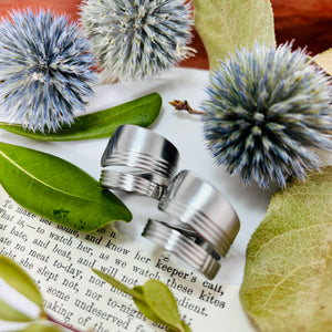 “DASH AND BAR”~ Twin 2of2  Double Wrap Stainless Steel Ring