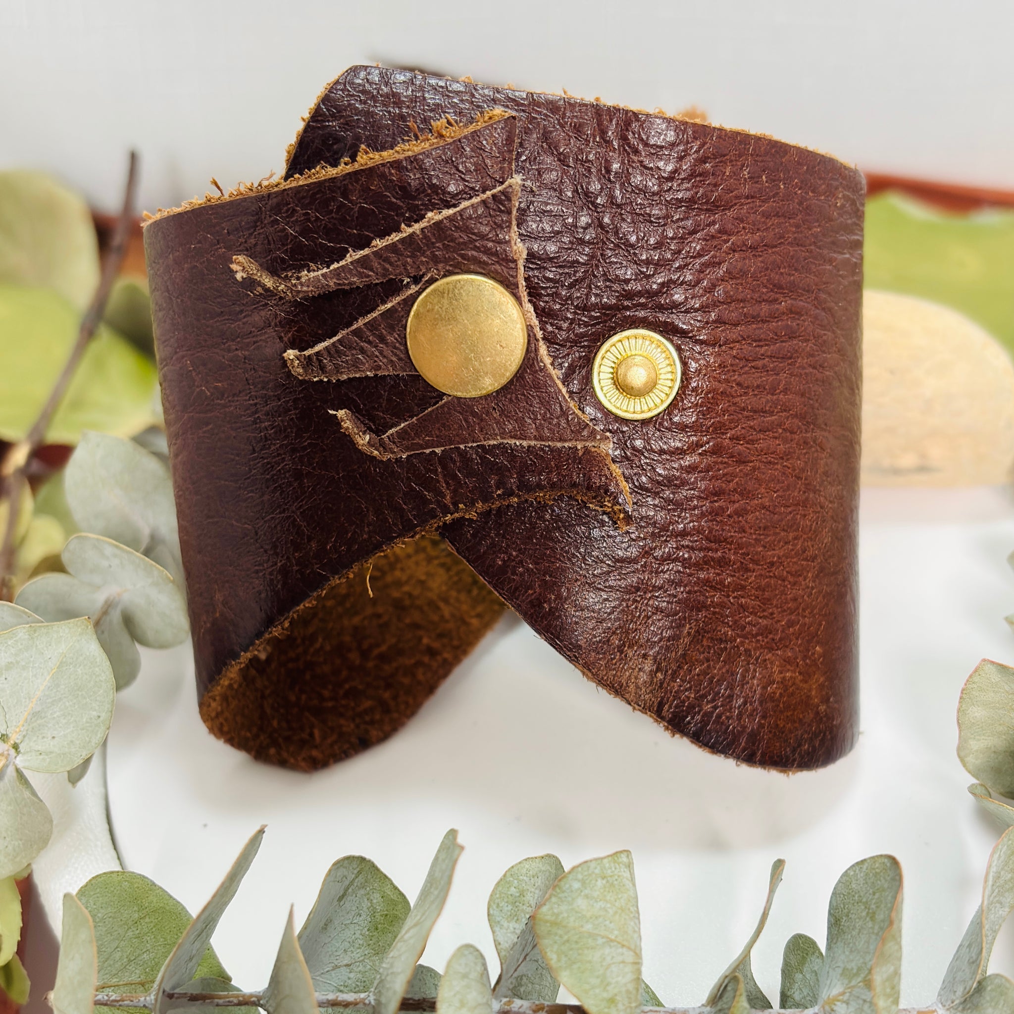 “HOOT HOOT”~ Brass Riveted Horned Owl Cuff