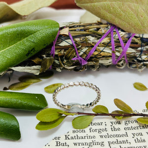 “BAND OF DOTS”~Beaded Ring Band Upcycled from Scrap Silver