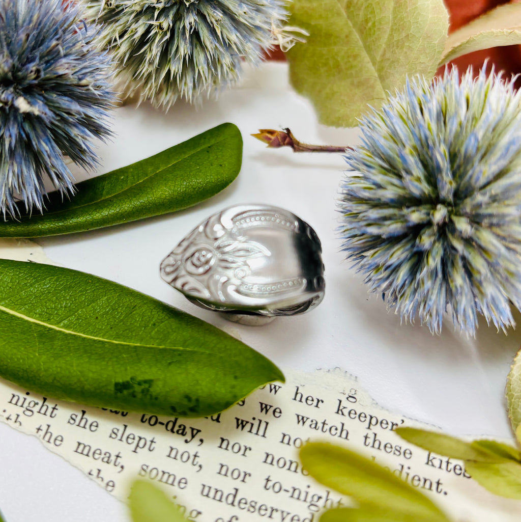“Swirly Filigree”~Classic Stainless Spoon Ring