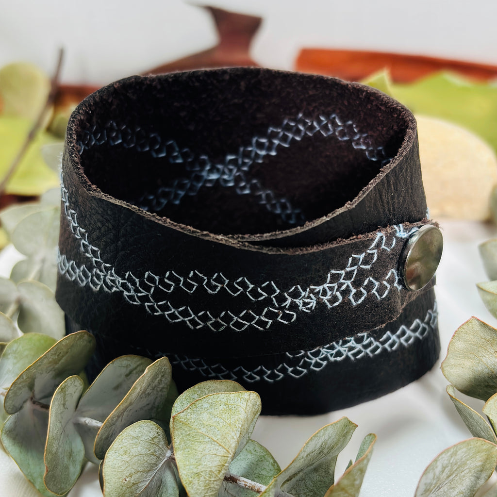 “RIPPLING OCEAN WAVES” ~Fold Over Wrist Cuff