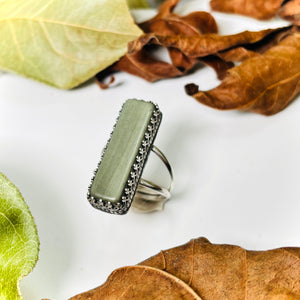 “VALLEY CHERT”~Cowichan Valley Sourced Landscape Chert-Crown Bezel Sterling Silver Ring