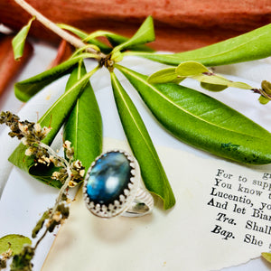 “CROWNED QUEEN”~Labradorite Cocktail  Ring