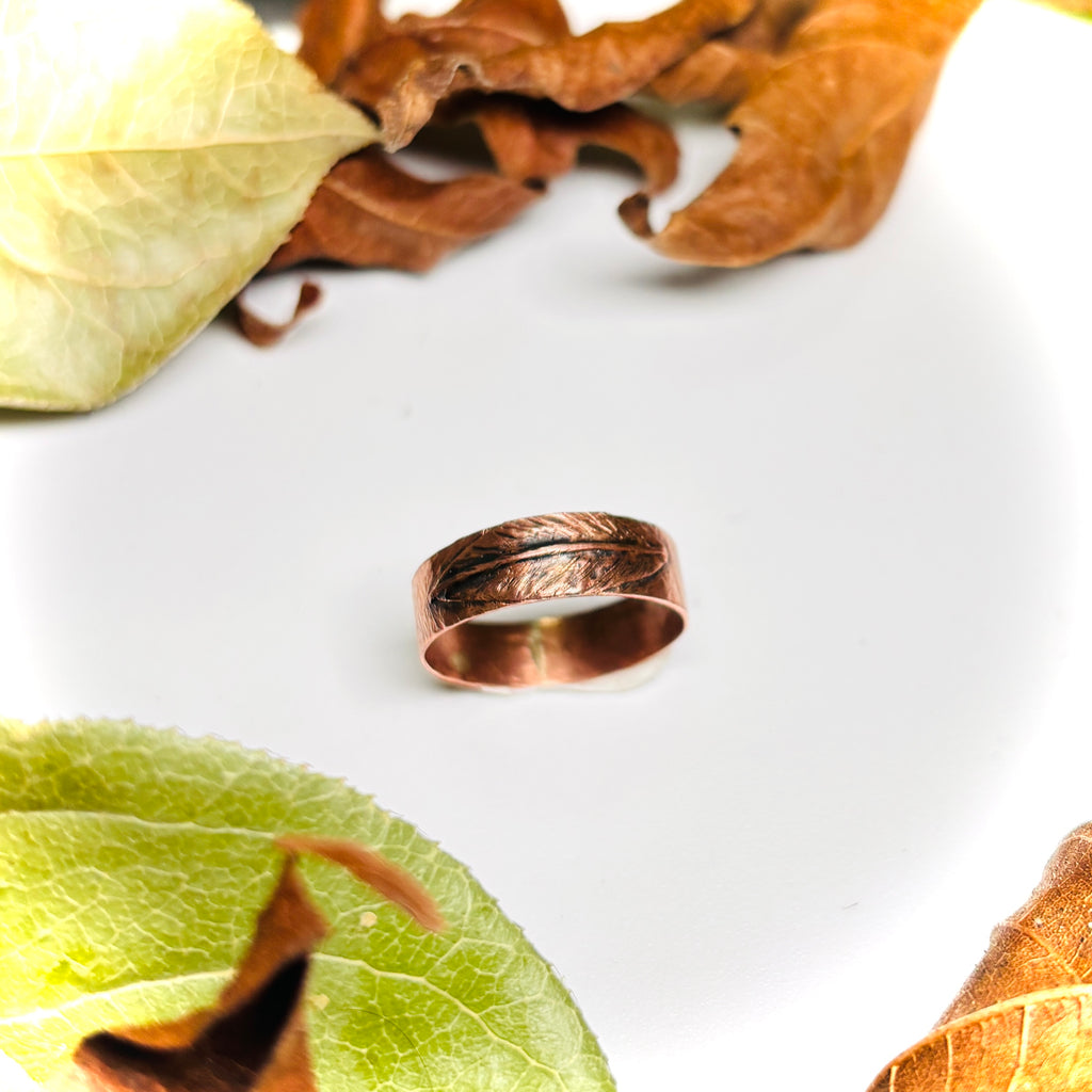 “SWEET LEAF”~Delicate Copper Leaf Band Ring