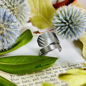 “DASH AND BAR”~ Twin 1of2  Double Wrap Stainless Steel Ring