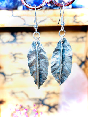 “GENTLE FALL”~ Hand Shaped Sterling Silver Leaf Earrings