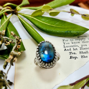 “CROWNED QUEEN”~Labradorite Cocktail  Ring
