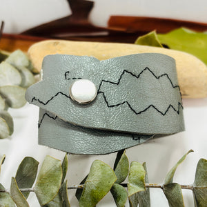 “SPIKEY CLOUDS”~Thick Grey Crossover Cuff