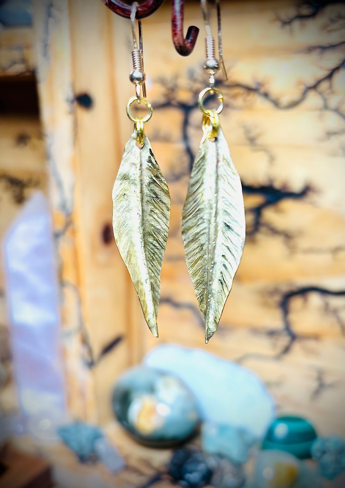 “THE WINDS GENTLE TWIST”~Delicate Etched BrassTwist Earrings