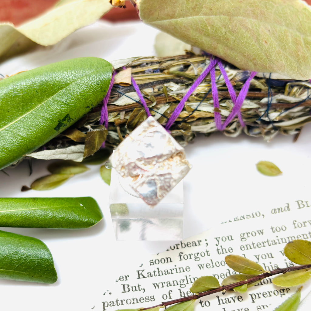 “TEXTURED PALLET”~Upcycled 925 Silver Ring with Delicate Band