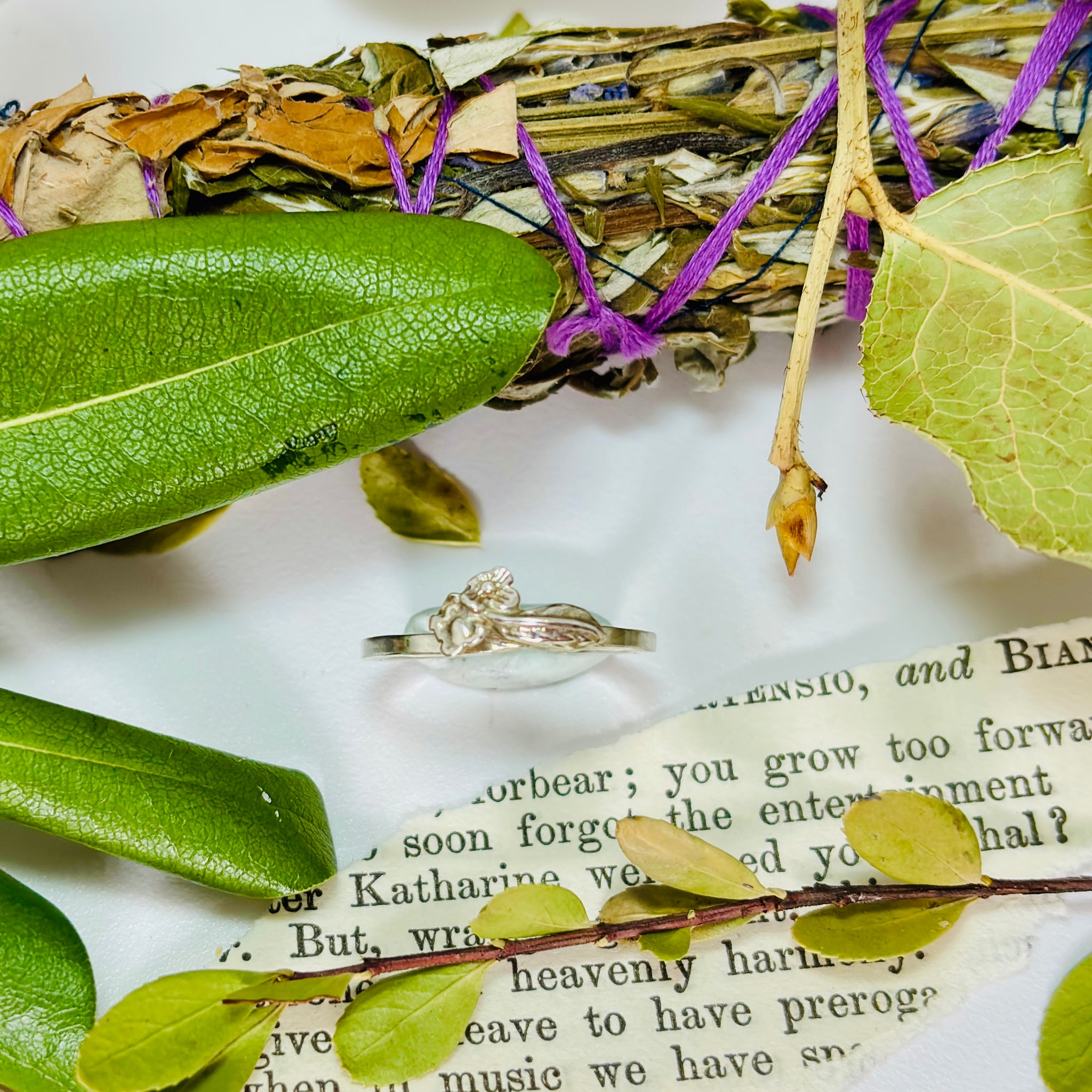 “SPRING BLOOMS”~ Up-Cycled Sterling Silver Flower Ring