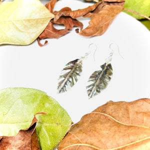 “GENTLE FALL”~ Hand Shaped Sterling Silver Leaf Earrings