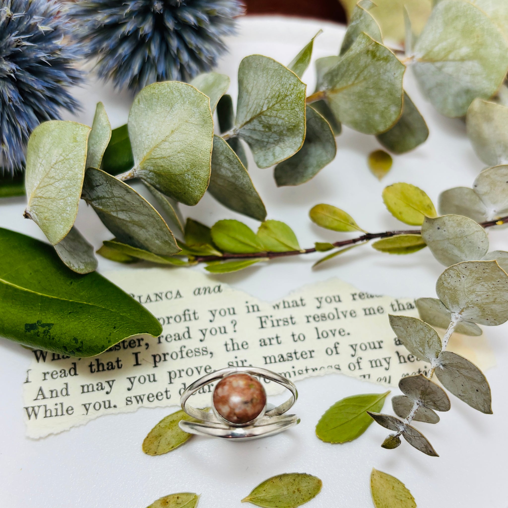 “FALL FOR YOU”~Burnt Unakite Split Shank Ring