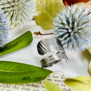 “DASH AND BAR”~ Twin 2of2  Double Wrap Stainless Steel Ring