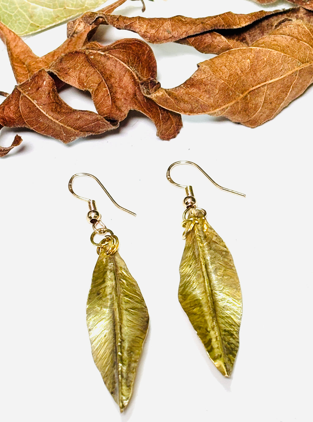 “THE WINDS GENTLE TWIST”~Delicate Etched BrassTwist Earrings