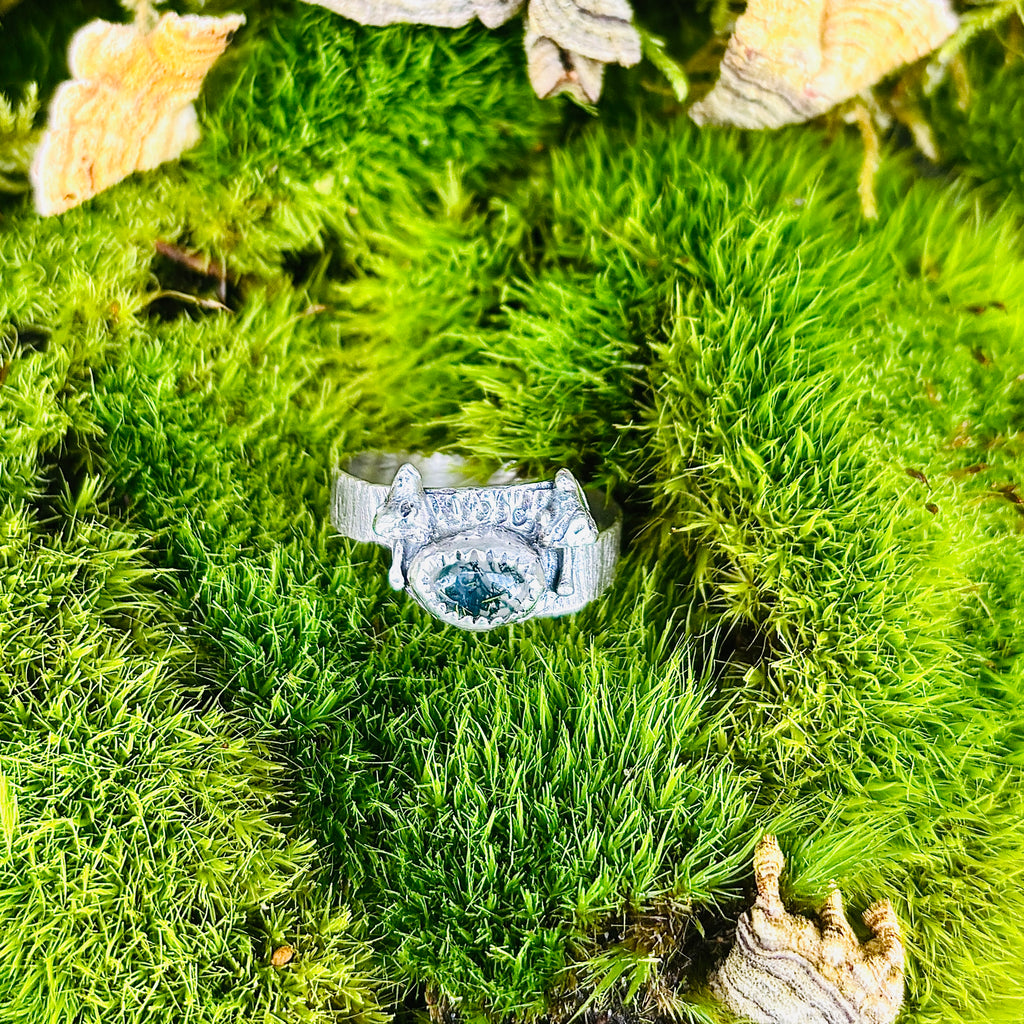 “GROWING TOGETHER”~Sterling Silver Mushroom Band Ring