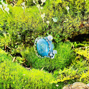 “FOREST MOON”~Large Sterling Silver Mushroom Ring