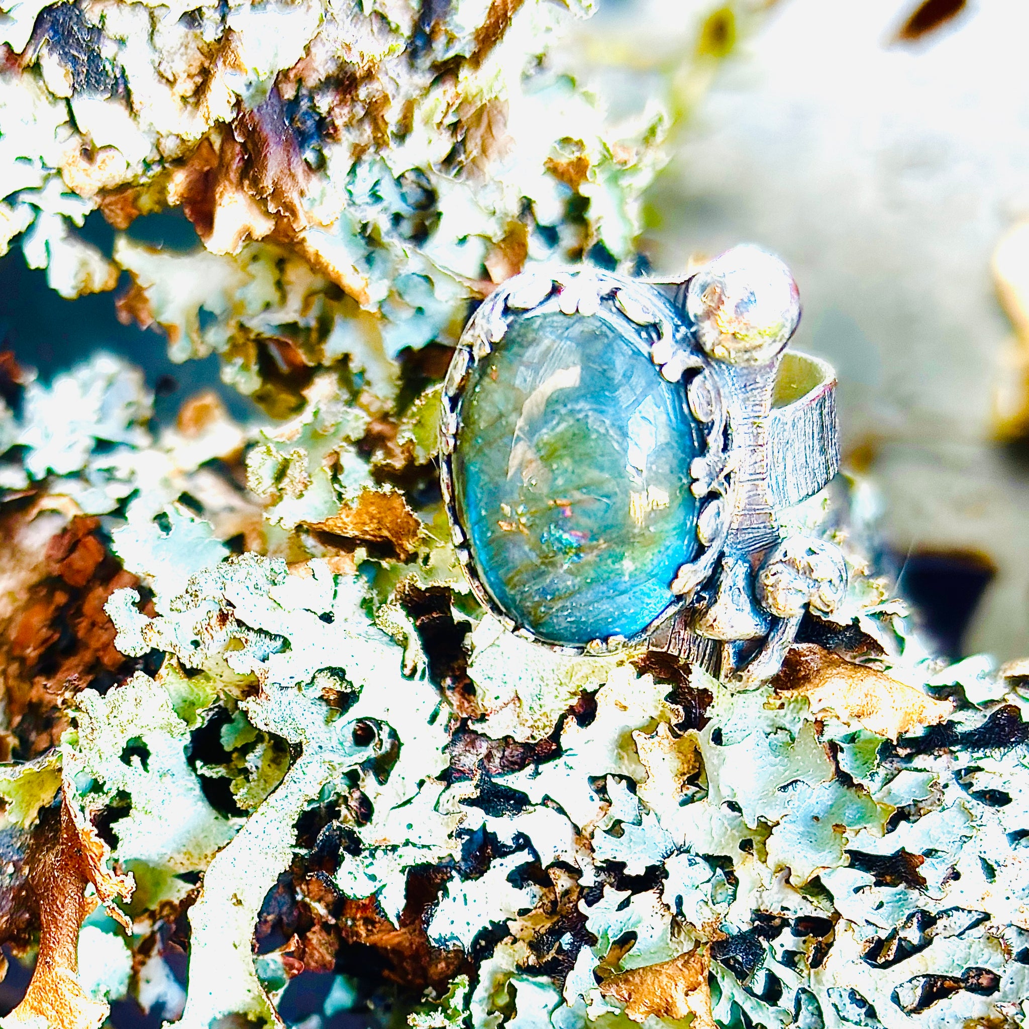 “FOREST MOON”~Large Sterling Silver Mushroom Ring
