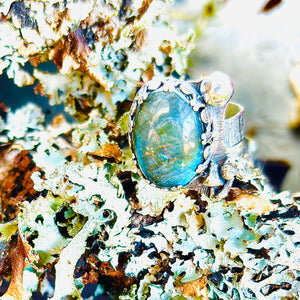 “FOREST MOON”~Large Sterling Silver Mushroom Ring